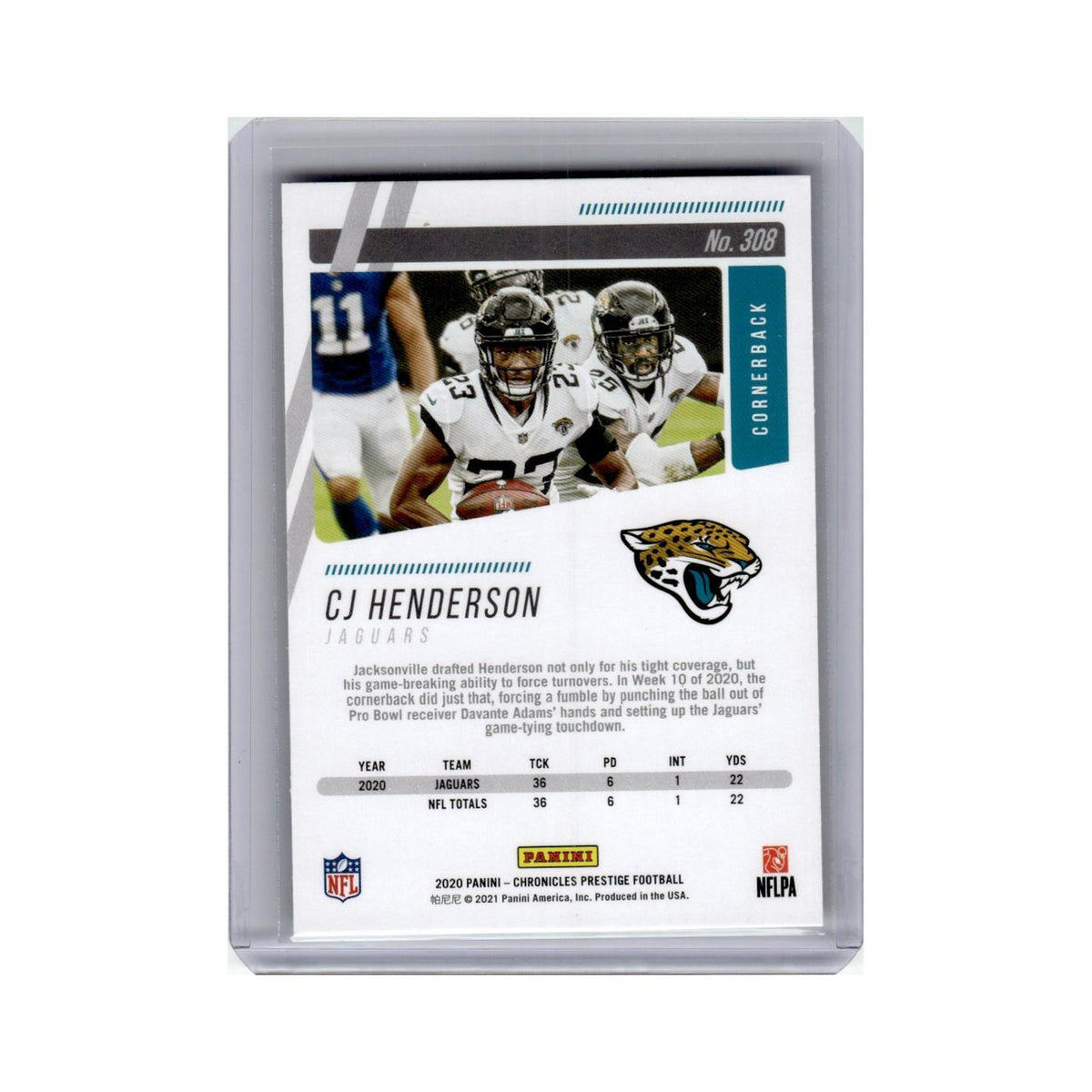 CJ Henderson Rookie 2020 Panini Chronicles Prestige #308 Jacksonville Jaguars NM
