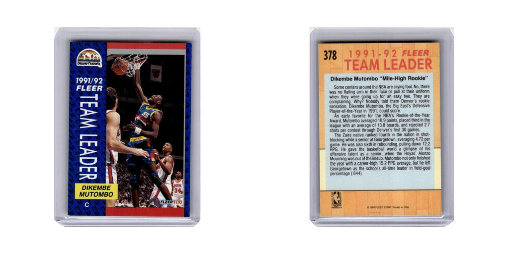 Dikembe Mutombo 1991 Fleer #378 Denver Nuggets Basketball Card NM