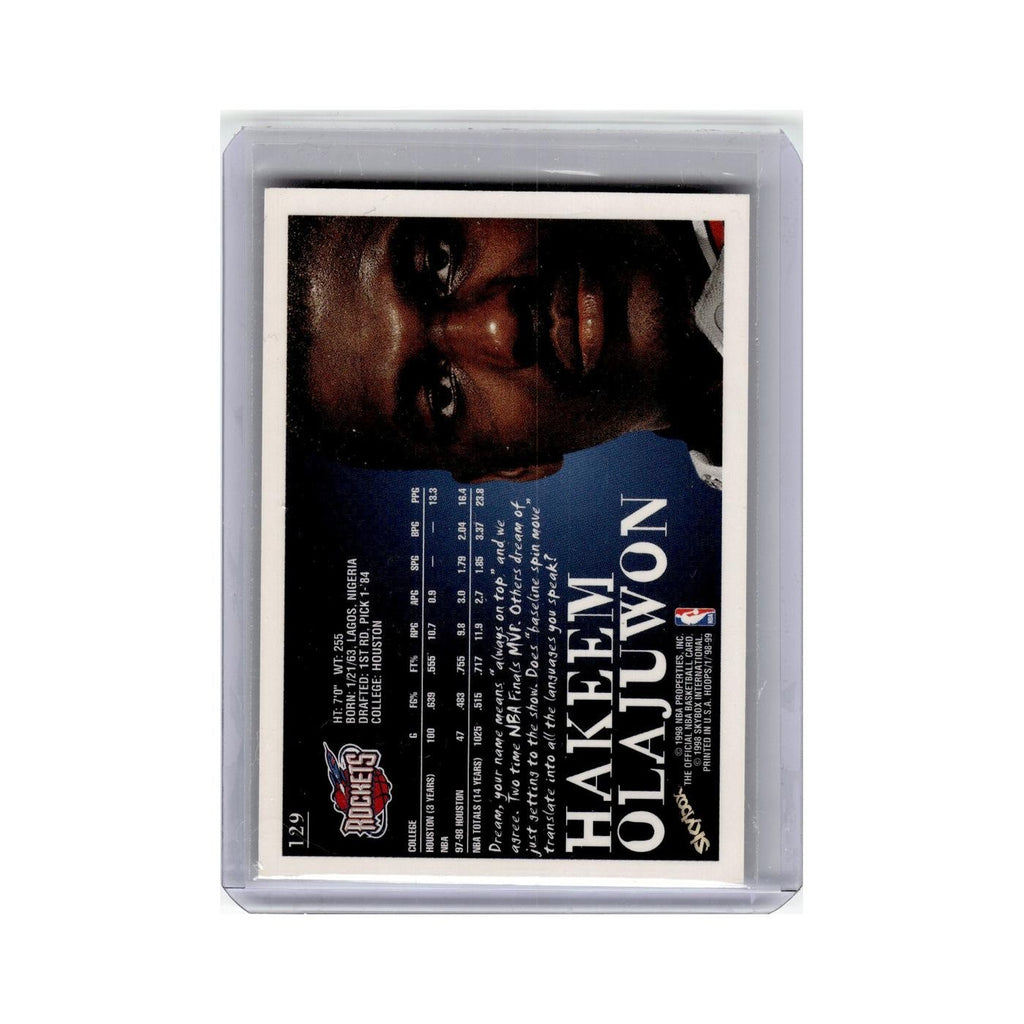 Hakeem Olajuwon 1998 Hoops #129 Houston Rockets Basketball Card NM