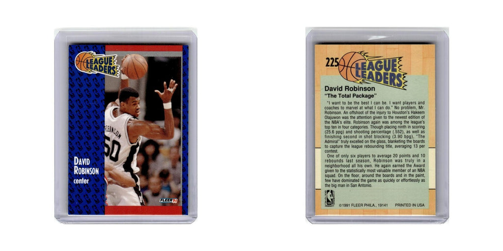 David Robinson 1991 Fleer #225 San Antonio Spurs Basketball Card NM