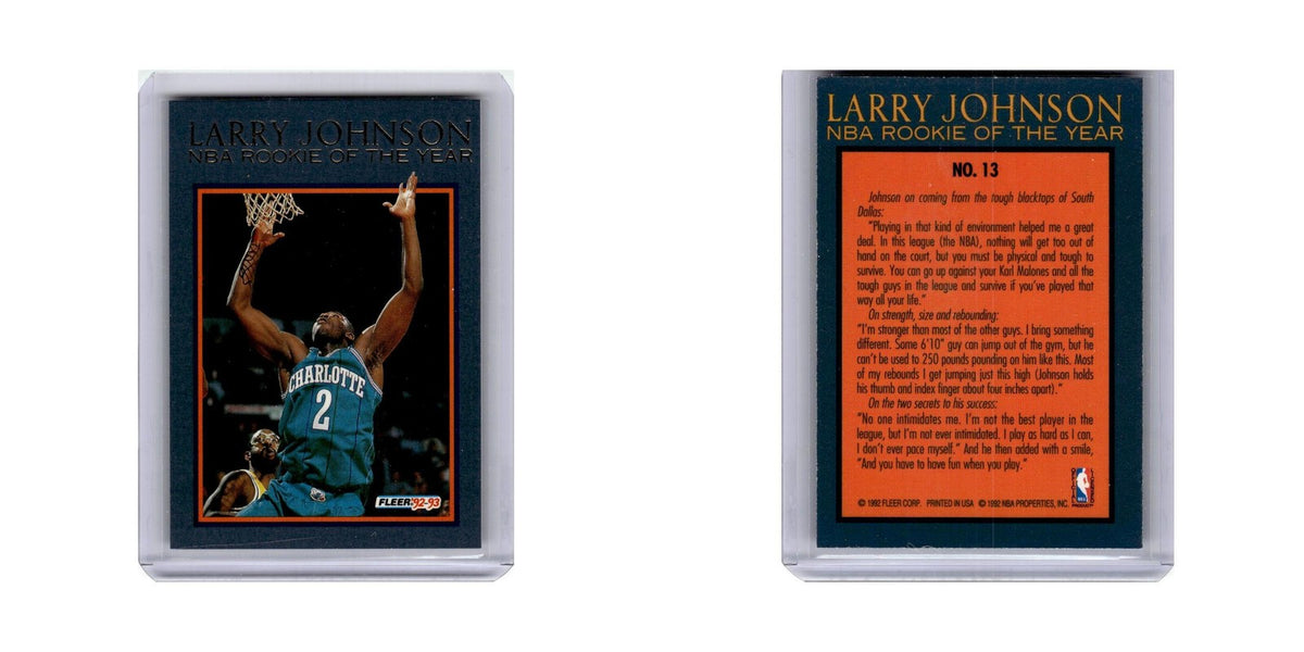 Larry Johnson 1992 Fleer #13 Charlotte Hornets Basketball Card NM
