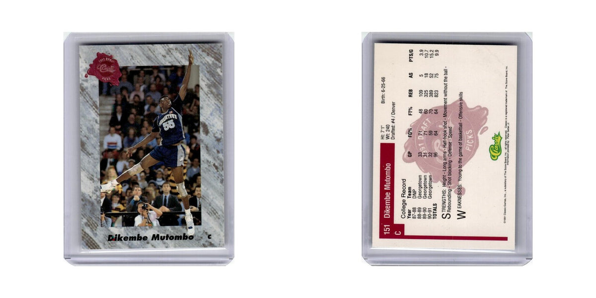 Dikembe Mutombo 1991 Classic Draft Picks #151 Basketball Card NM