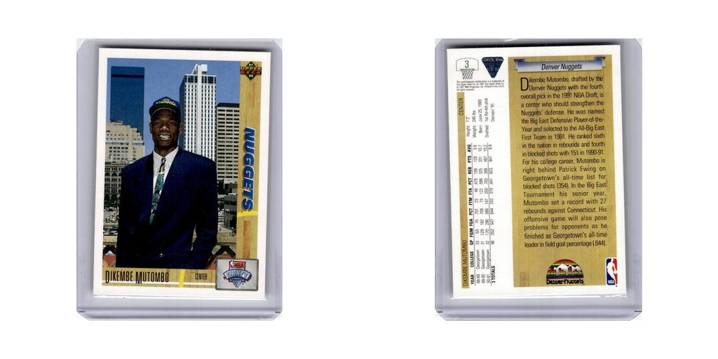 Dikembe Mutombo 1991 Upper Deck #3 Denver Nuggets Basketball Card NM