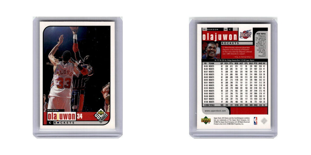 Hakeem Olajuwon 1998 UD Choice #34 Houston Rockets Basketball Card NM