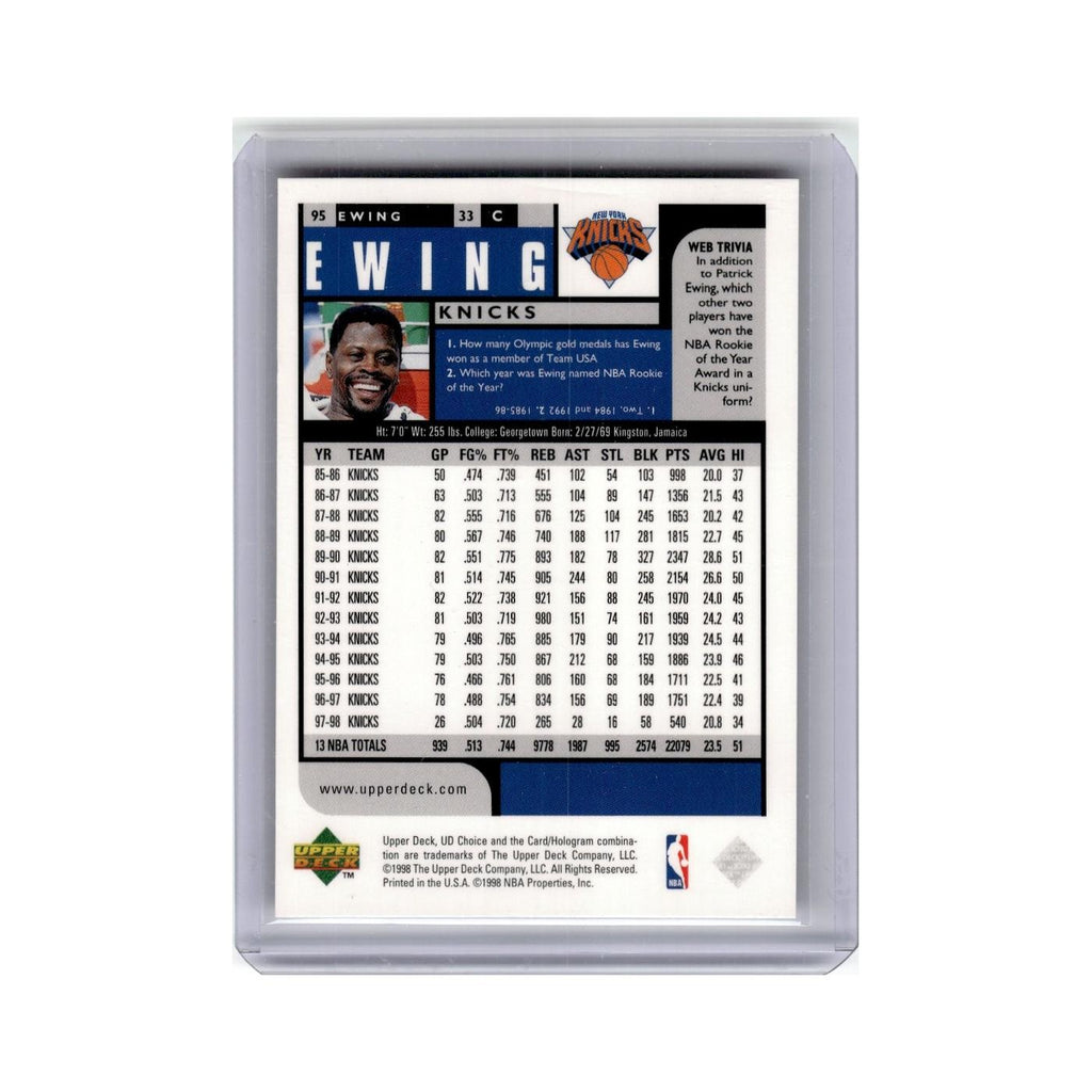 Patrick Ewing 1998 UD Choice #95 New York Knicks Basketball Card NM