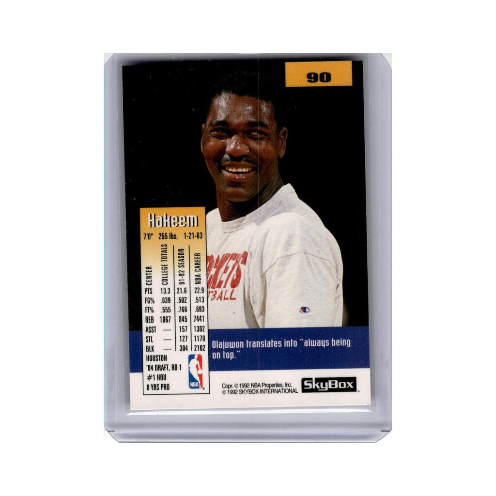 Hakeem Olajuwon 1992 SkyBox #90 Houston Rockets Basketball Card NM