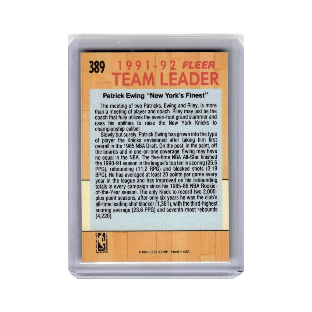 Patrick Ewing 1991 Fleer #389 New York Knicks Basketball Card NM