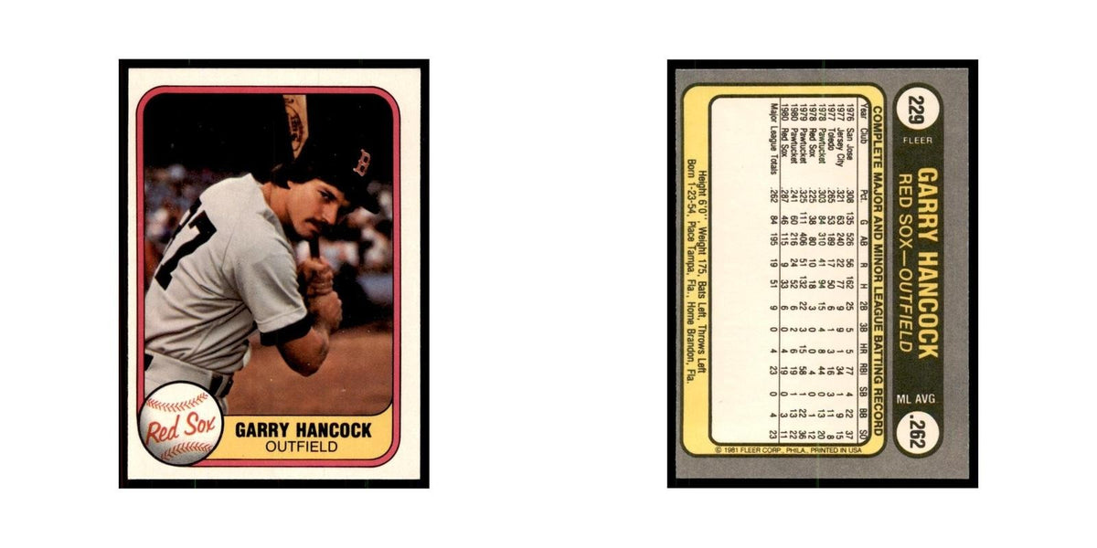 1981 Fleer Garry Hancock Baseball Cards #229
