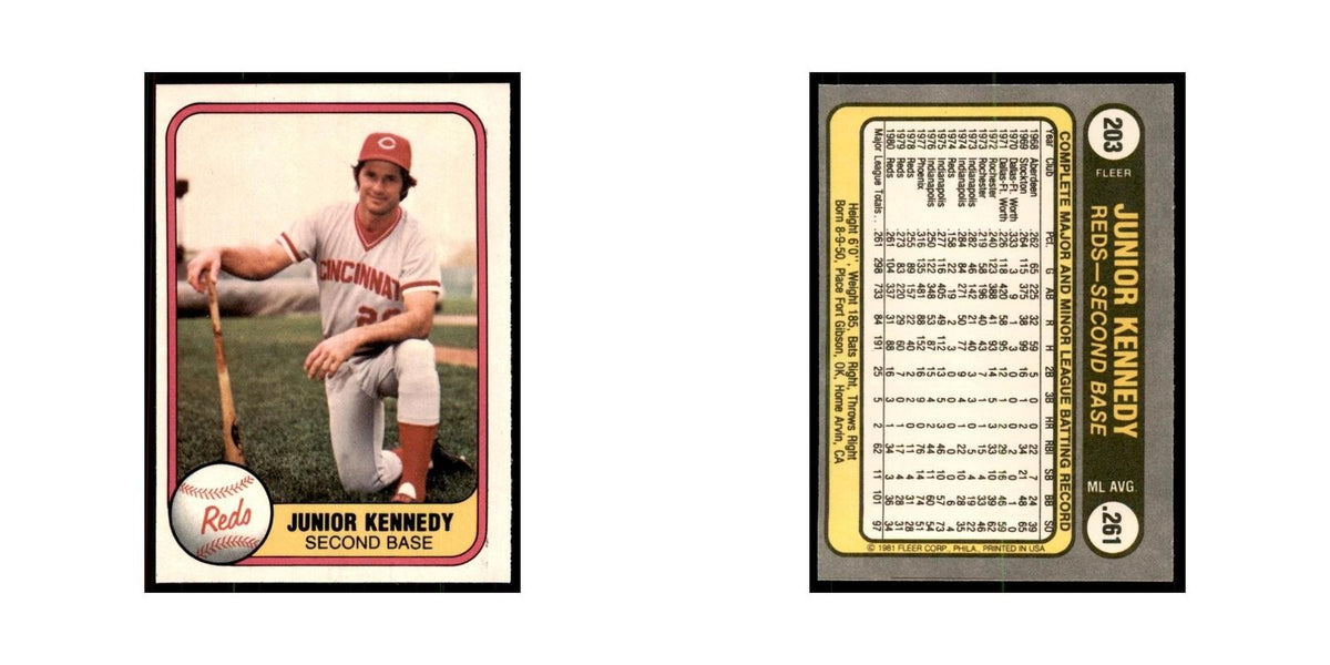1981 Fleer Junior Kennedy Baseball Cards #203