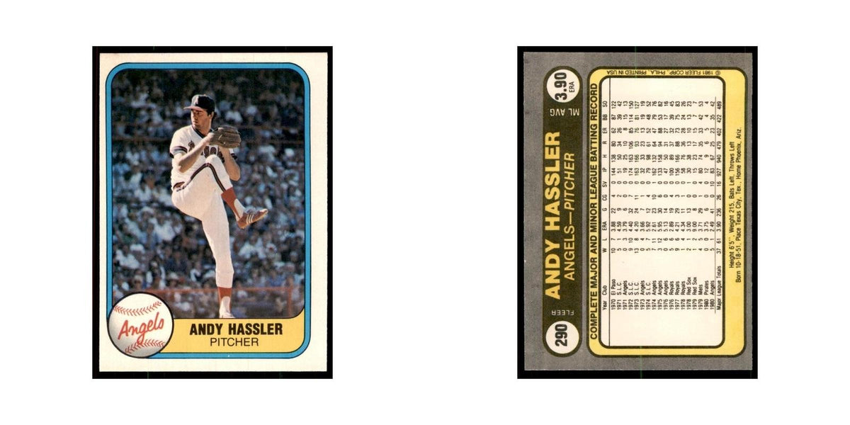 1981 Fleer Andy Hassler Baseball Cards #290
