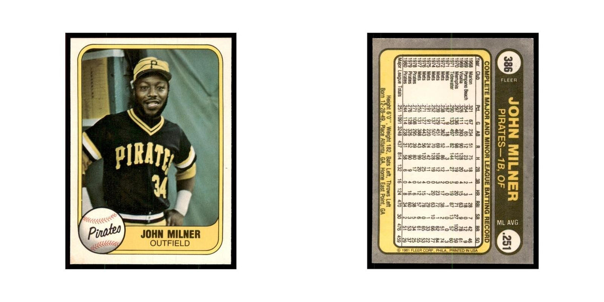 1981 Fleer John Milner Baseball Cards #386