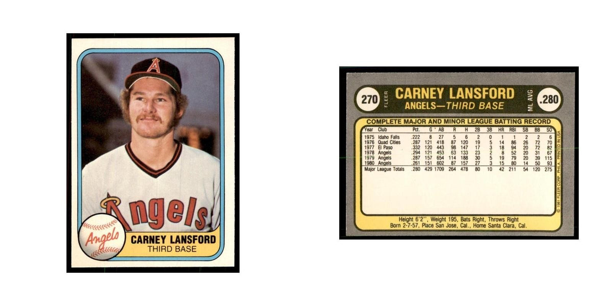 1981 Fleer Carney Lansford Baseball Cards #270