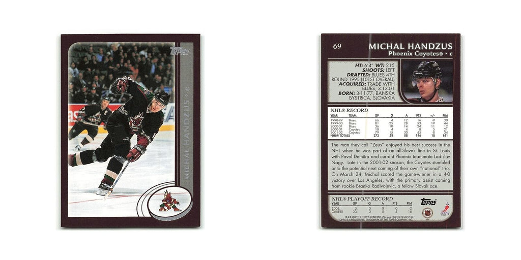Michal Handzus 2002 Topps #69 Phoenix Coyotes Hockey Card NM