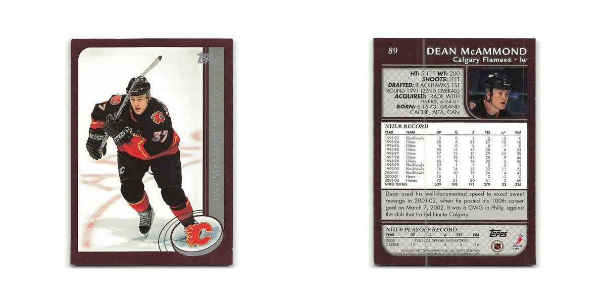 Dean McAmmond 2002 Topps #89 Calgary Flames Hockey Card NM