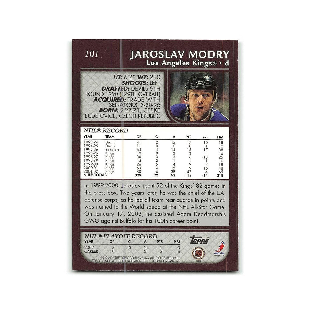 Jaroslav Modry 2002 Topps #101 Los Angeles Kings Hockey Card NM