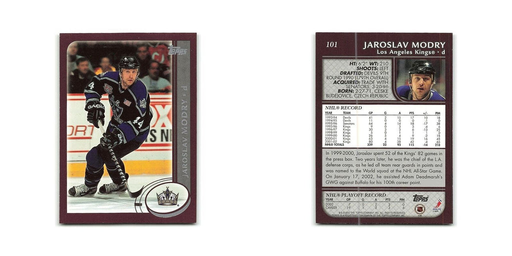 Jaroslav Modry 2002 Topps #101 Los Angeles Kings Hockey Card NM