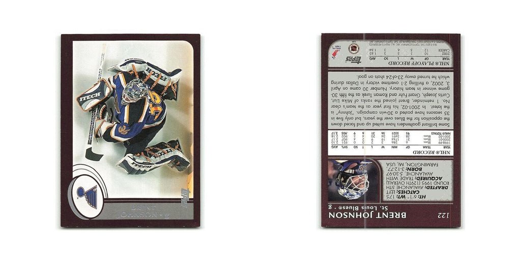 Brent Johnson 2002 Topps #122 St. Louis Blues Hockey Card NM