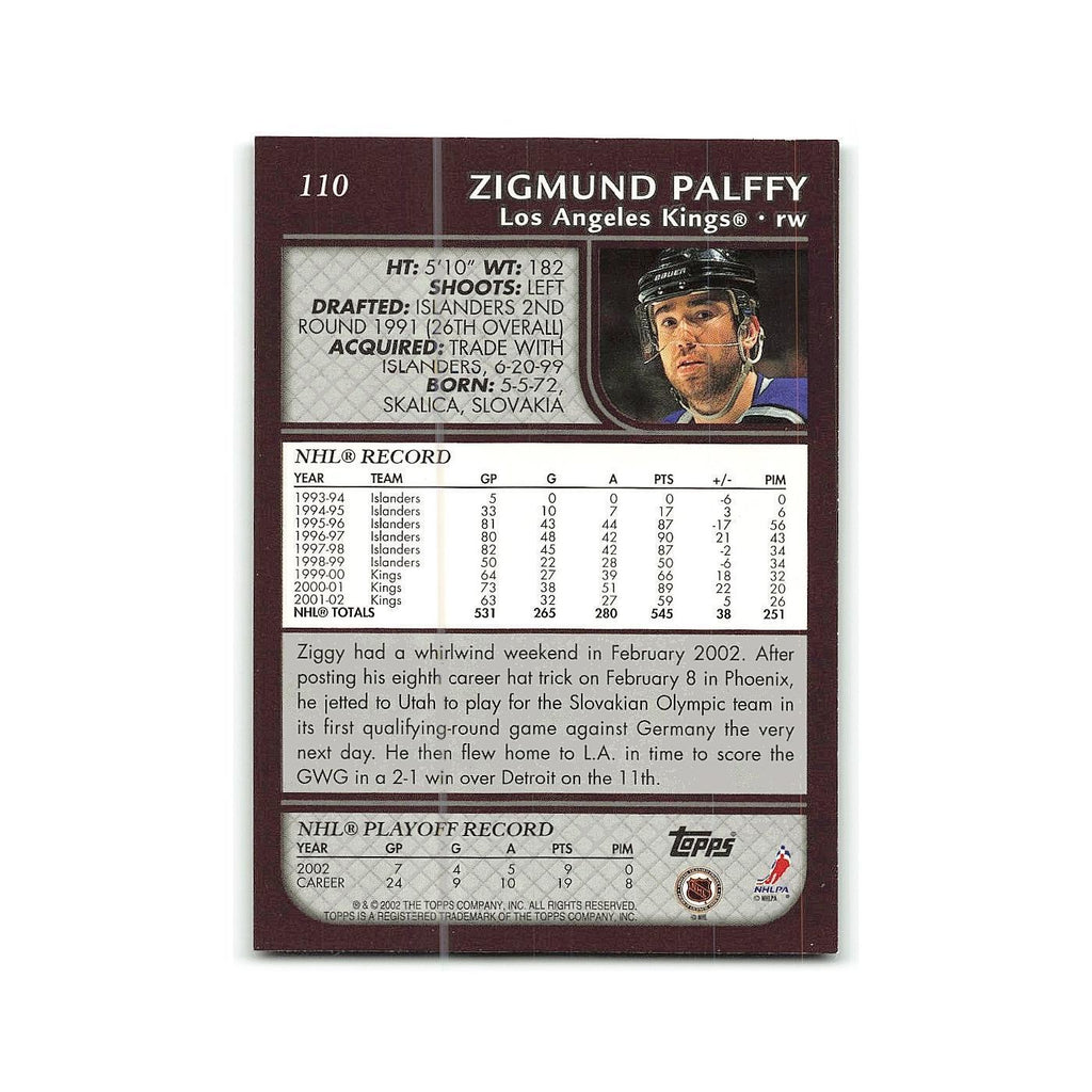 Zigmund Palffy 2002 Topps #110 Los Angeles Kings Hockey Card NM