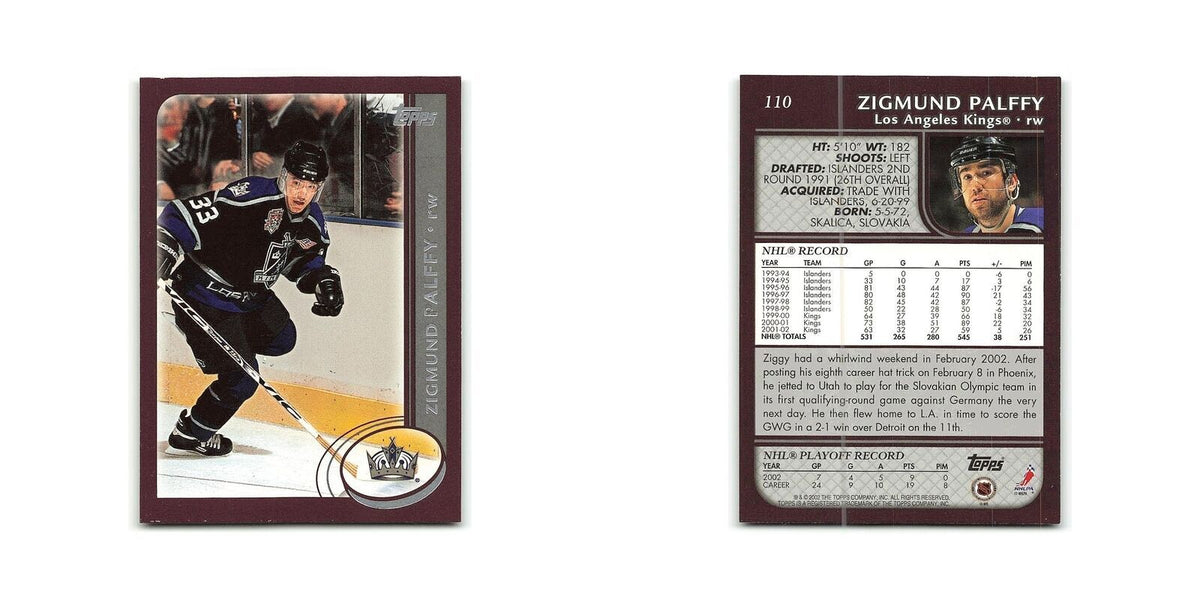 Zigmund Palffy 2002 Topps #110 Los Angeles Kings Hockey Card NM