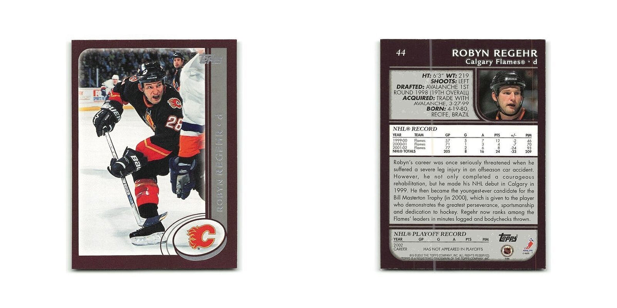 Robyn Regehr 2002 Topps #44 Calgary Flames Hockey Card NM