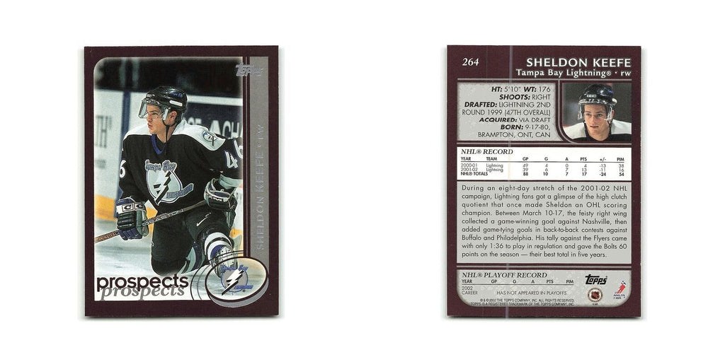 Sheldon Keefe 2002 Topps #264 Tampa Bay Lightning Hockey Card NM