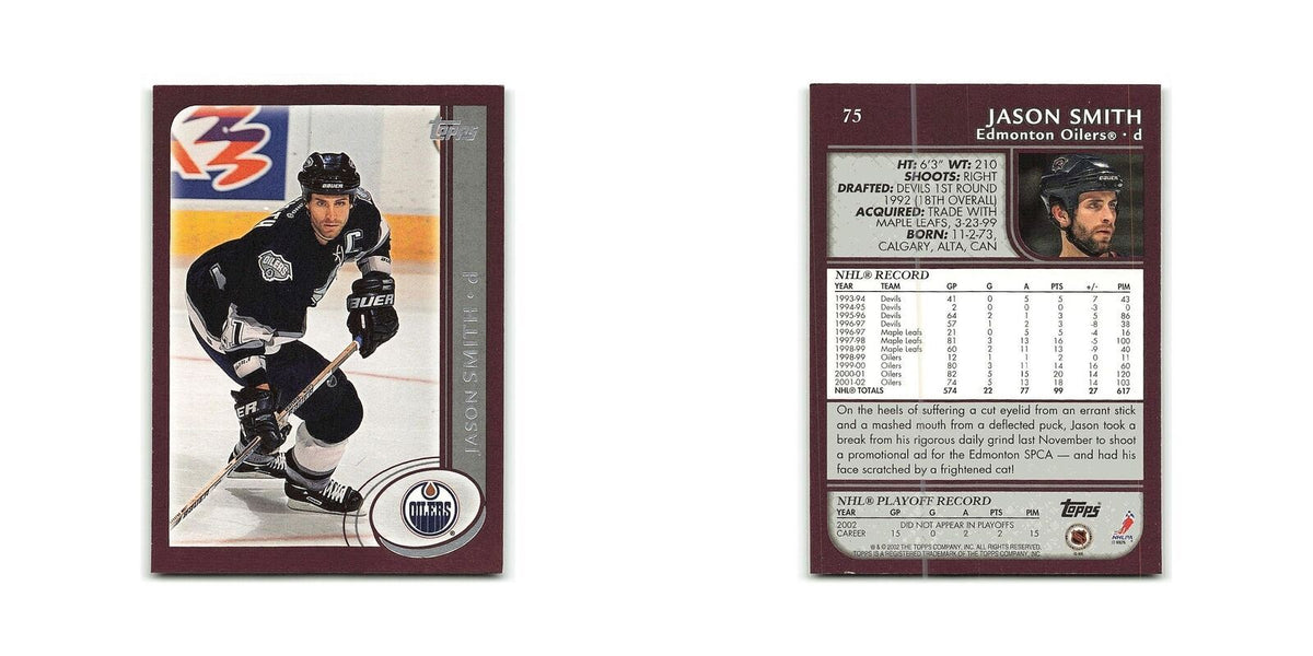 Jason Smith 2002 Topps #75 Edmonton Oilers Hockey Card NM