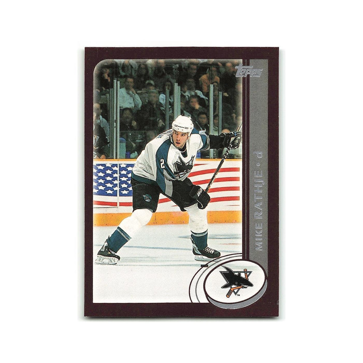 Mike Rathje 2002 Topps #50 San Jose Sharks Hockey Card NM