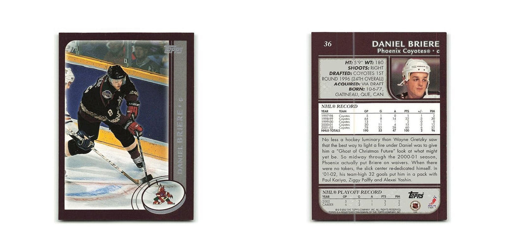 Daniel Briere 2002 Topps #36 Phoenix Coyotes Hockey Card NM