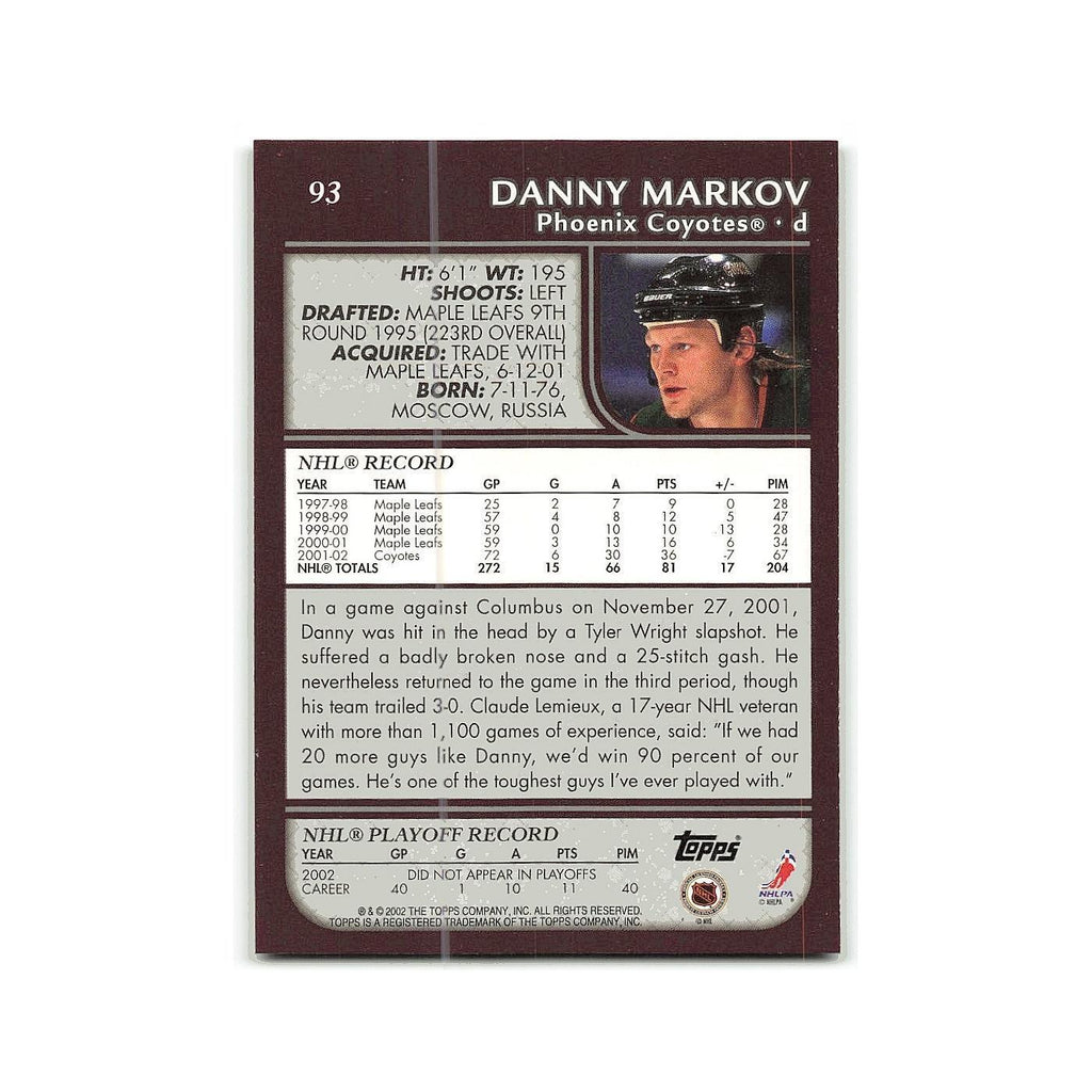 Daniil Markov 2002 Topps #93 Phoenix Coyotes Hockey Card NM