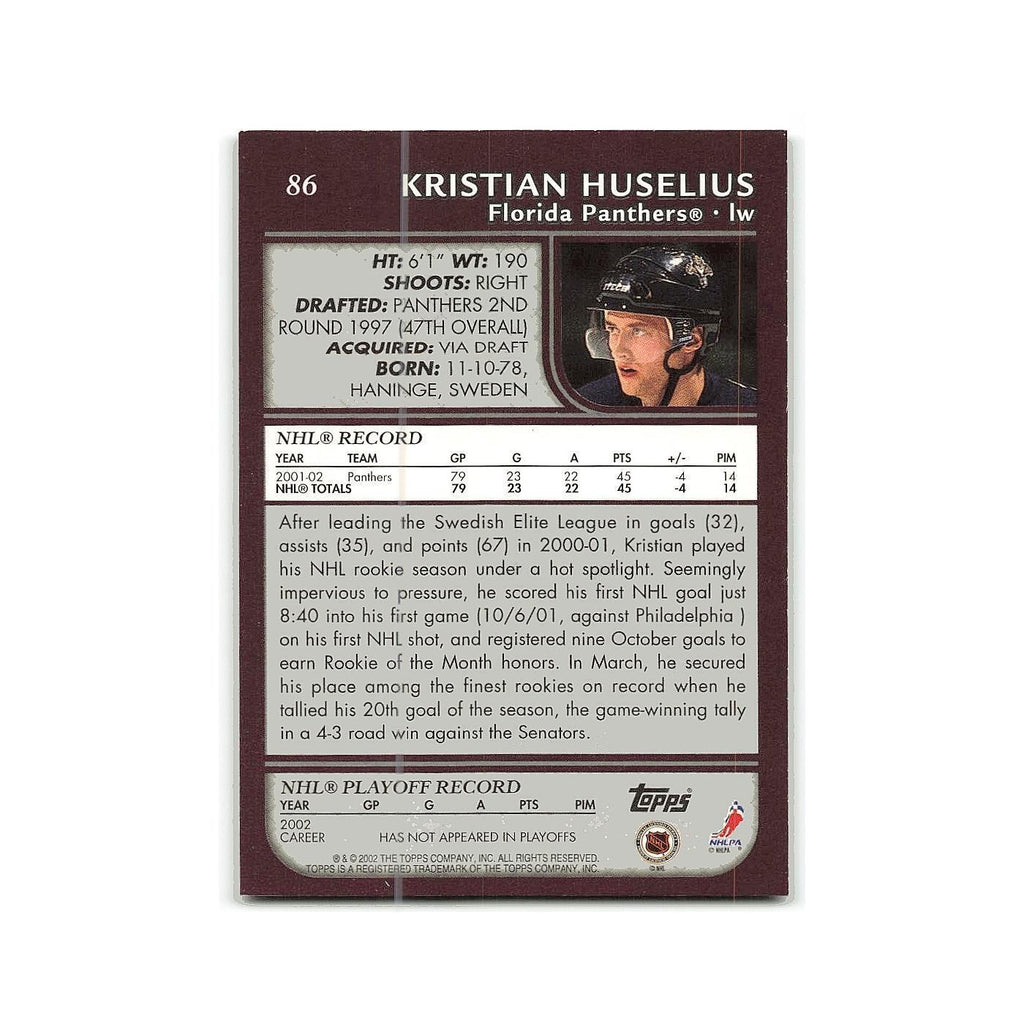 Kristian Huselius 2002 Topps #86 Florida Panthers Hockey Card NM