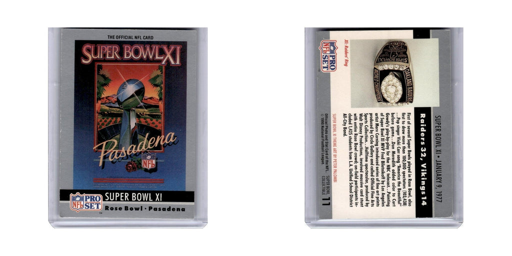 Super Bowl XI 1990 Pro Set Super Bowl Collectibles #11 Football Card NM