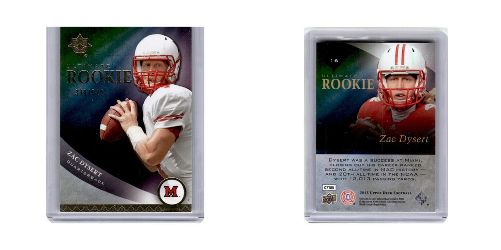 Zac Dysert #/525 2013 Upper Deck Ultimate Rookies #16 Miami Ohio RedHawks NM