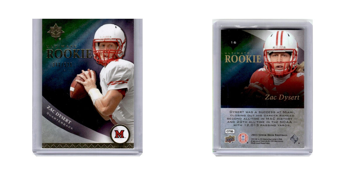 Zac Dysert #/525 2013 Upper Deck Ultimate Rookies #16 Miami Ohio RedHawks NM