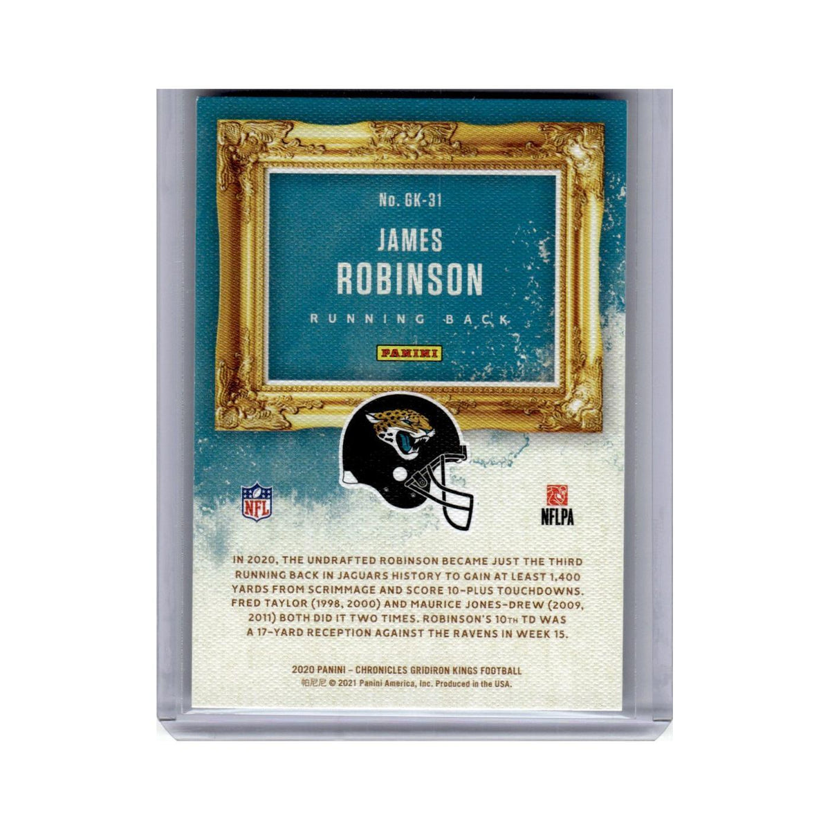 James Robinson Rookie 2020 Panini Chronicles Gridiron Kings #GK-31 Jaguars NM