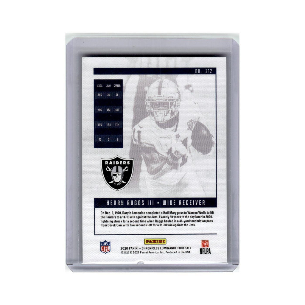 Henry Ruggs III Rookie 2020 Panini Chronicles Luminance #212 Raiders NM