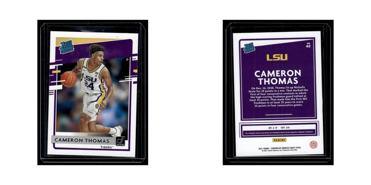 Cameron Thomas 2021 Donruss Draft Picks Rated Rookie #40 LSU Tigers NM