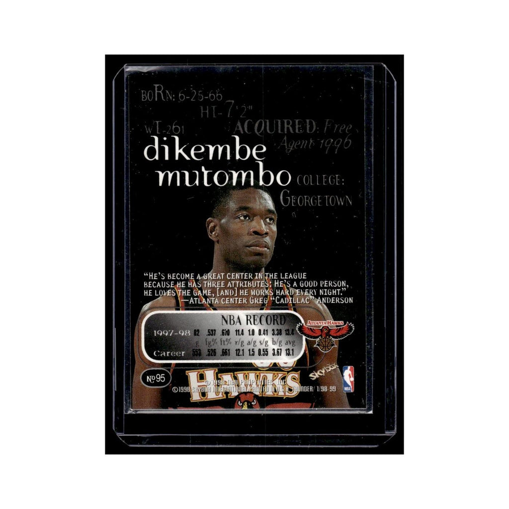 Dikemne Mutombo 1998 Skybox Thunder #95 Atlanta Hawks Basketball Card NM