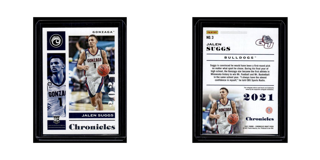 Jalen Suggs Rookie 2021 Panini Chronicles Draft Picks #3 Gonzaga Bulldogs NM