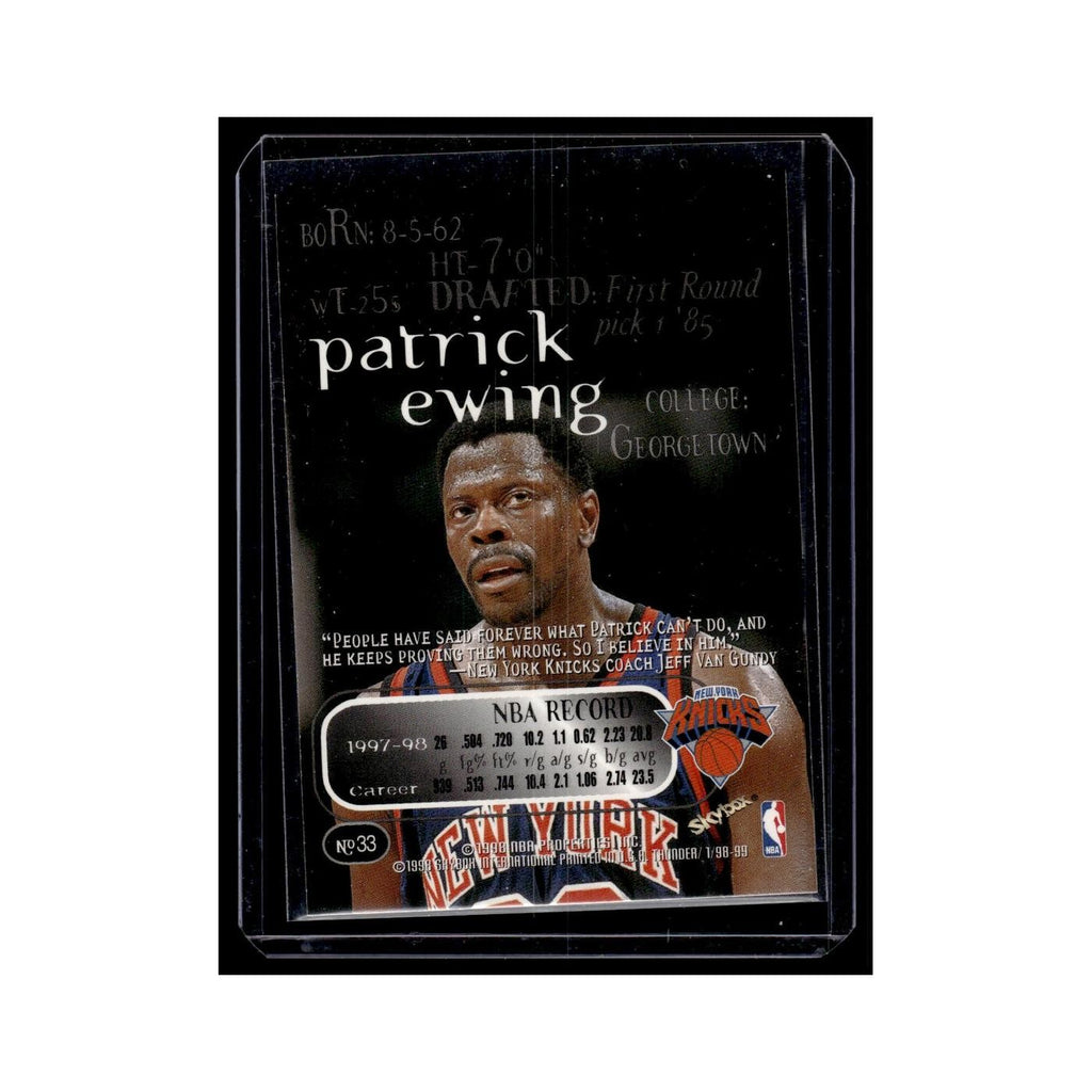 Patrick Ewing 1998 Skybox Thunder #33 New York Knicks Basketball Card NM