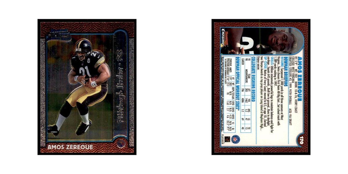 1999 Bowman Chrome Amos Zereoue RC Football Cards #170