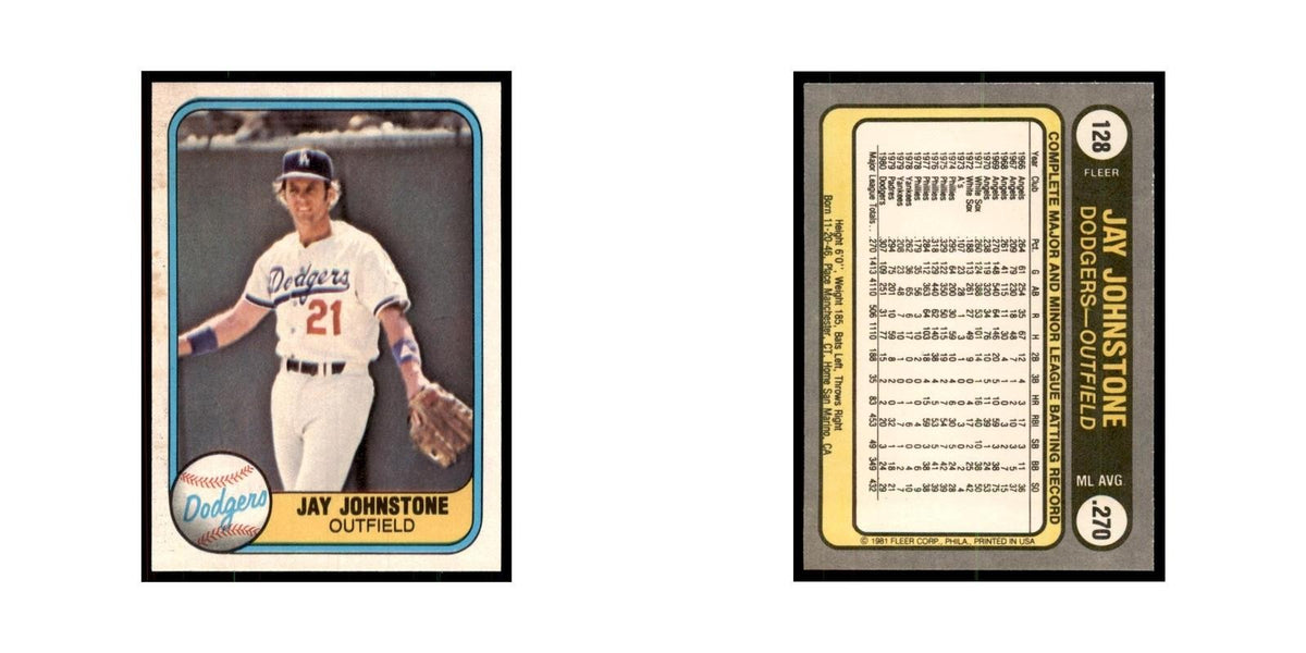 1981 Fleer Jay Johnstone Baseball Cards #128