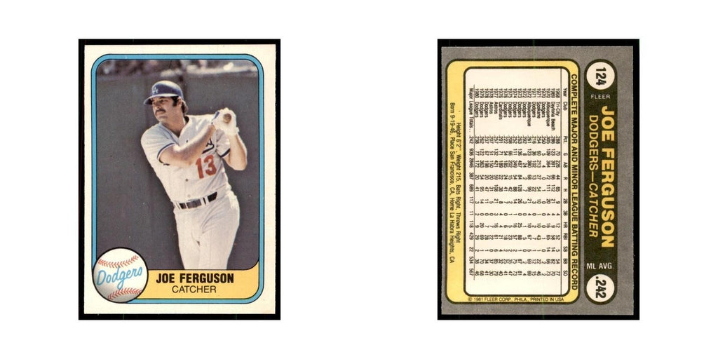 1981 Fleer Joe Ferguson Baseball Cards #124
