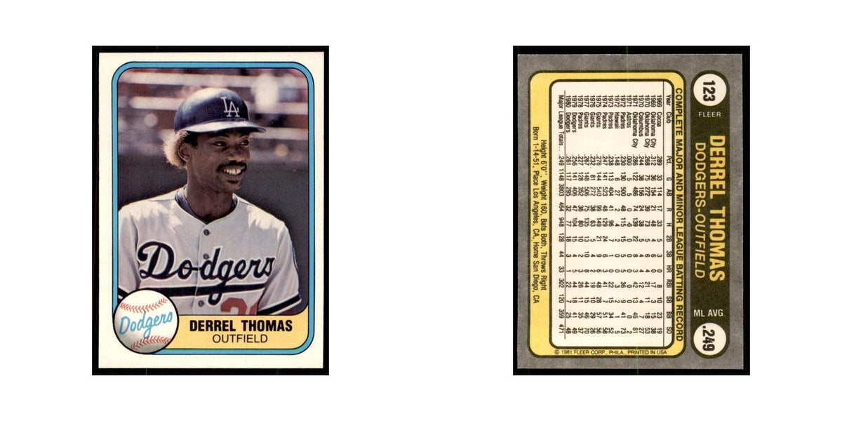 1981 Fleer Derrel Thomas Baseball Cards #123