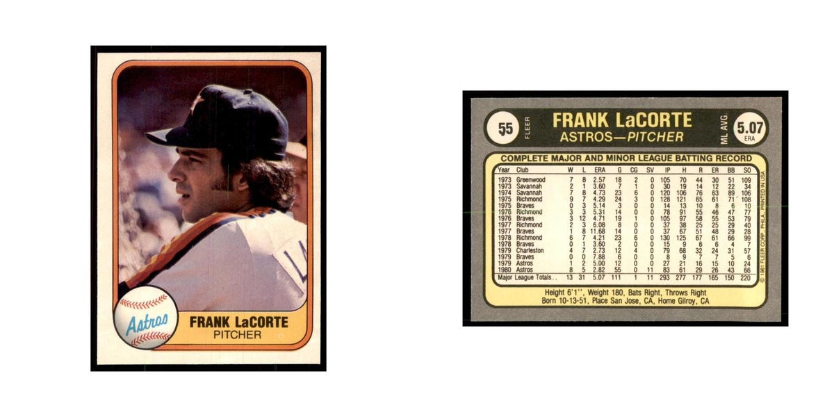 1981 Fleer Frank LaCorte Baseball Cards #55