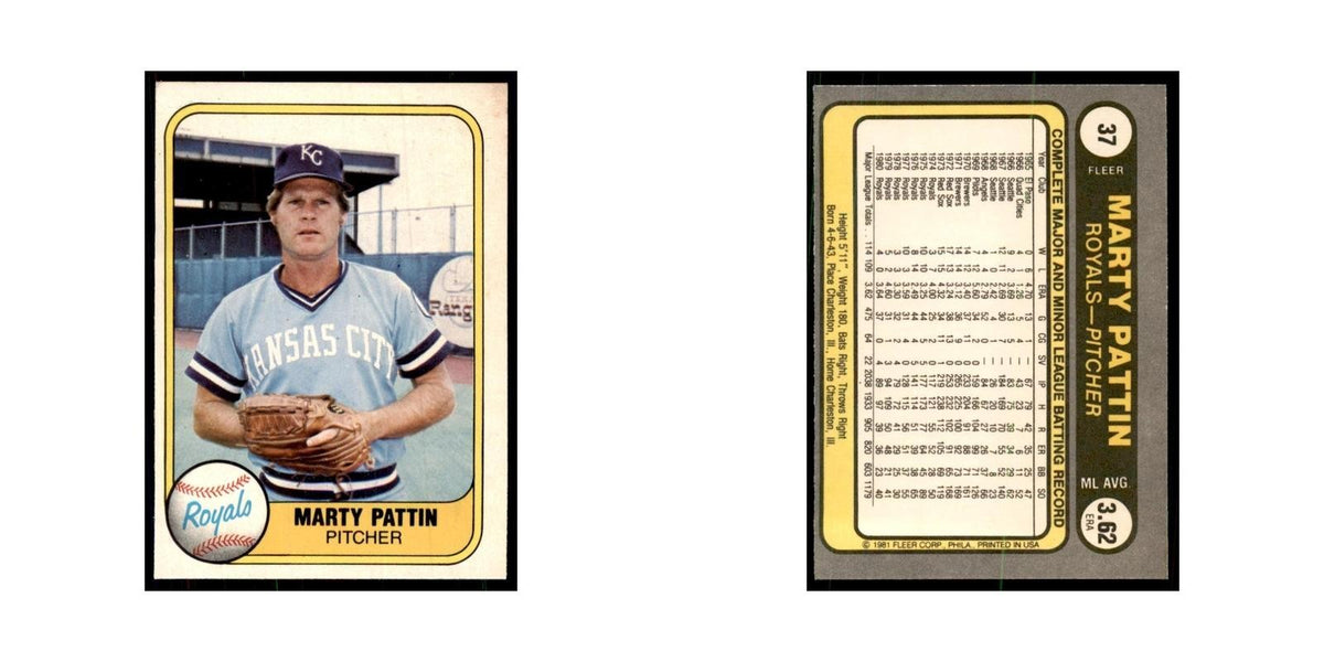 1981 Fleer Marty Pattin Baseball Cards #37
