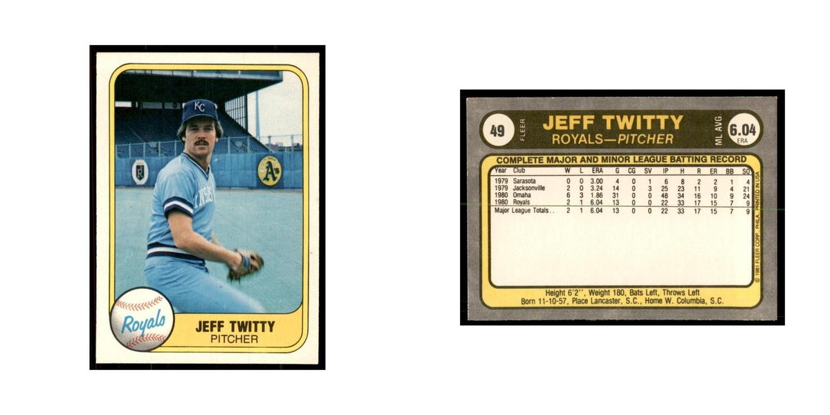 1981 Fleer Jeff Twitty Baseball Cards #49