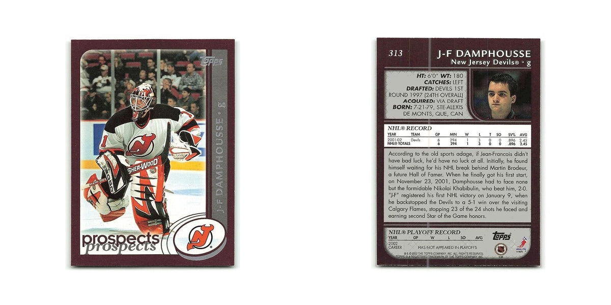 J-F Damphousse 2002 Topps #313 New Jersey Devils Hockey Card NM