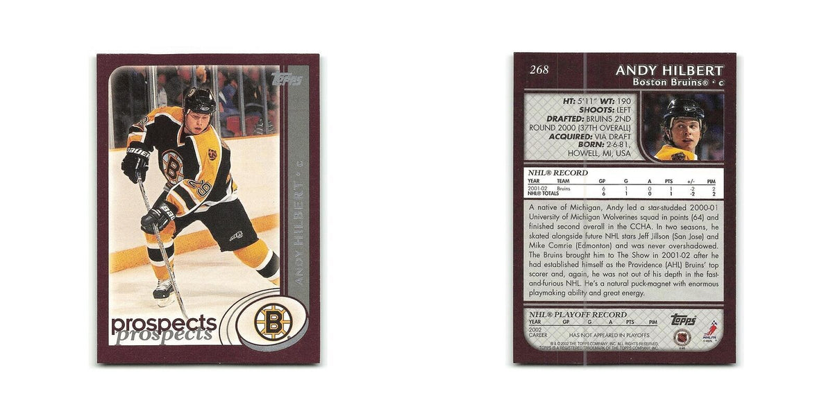 Andy Hilbert 2002 Topps #268 Boston Bruins Hockey Card NM