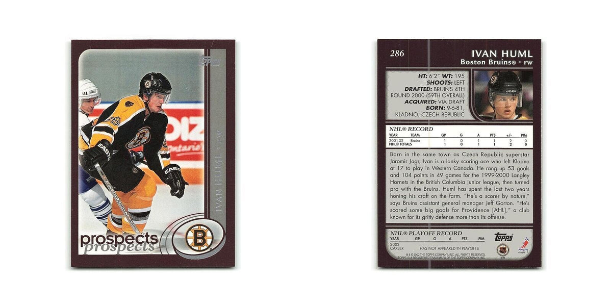 Ivan Huml 2002 Topps #286 Boston Bruins Hockey Card NM