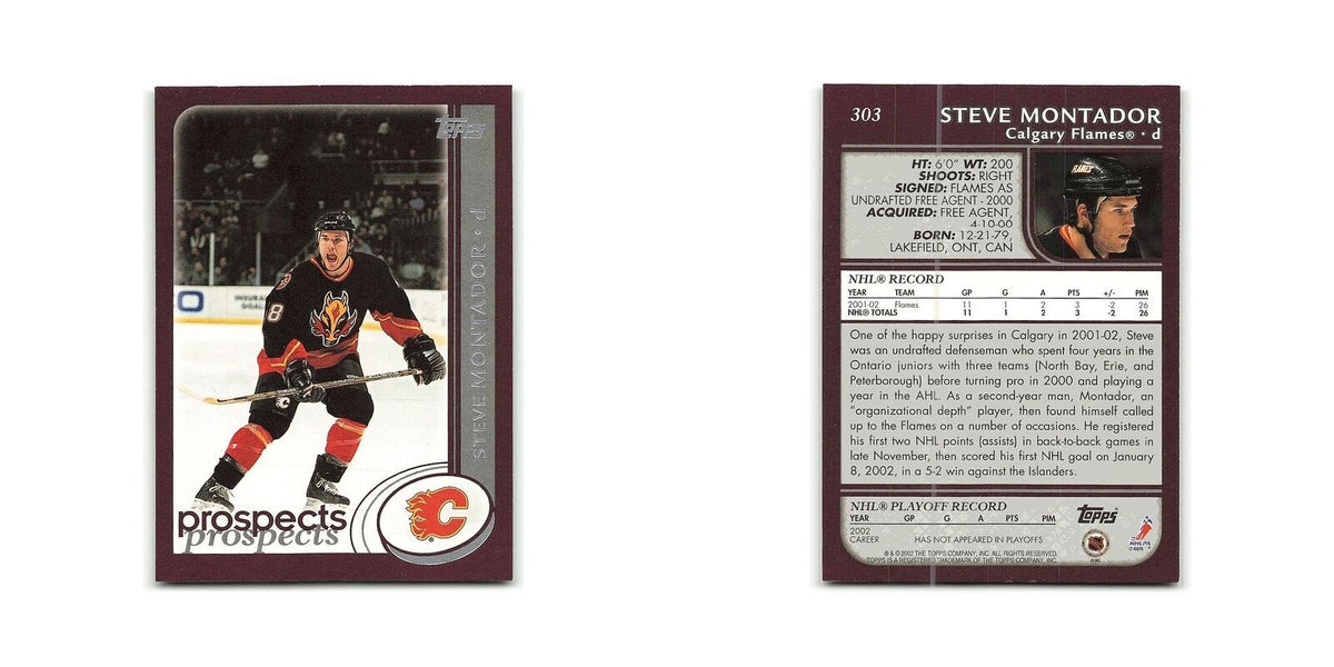 Steve Montador 2002 Topps #303 Calgary Flames Hockey Card NM